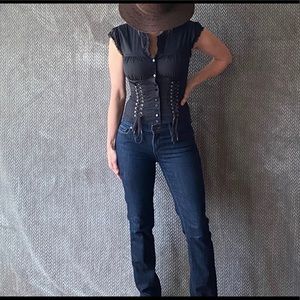 Modo International Corset style black top xs!💕
